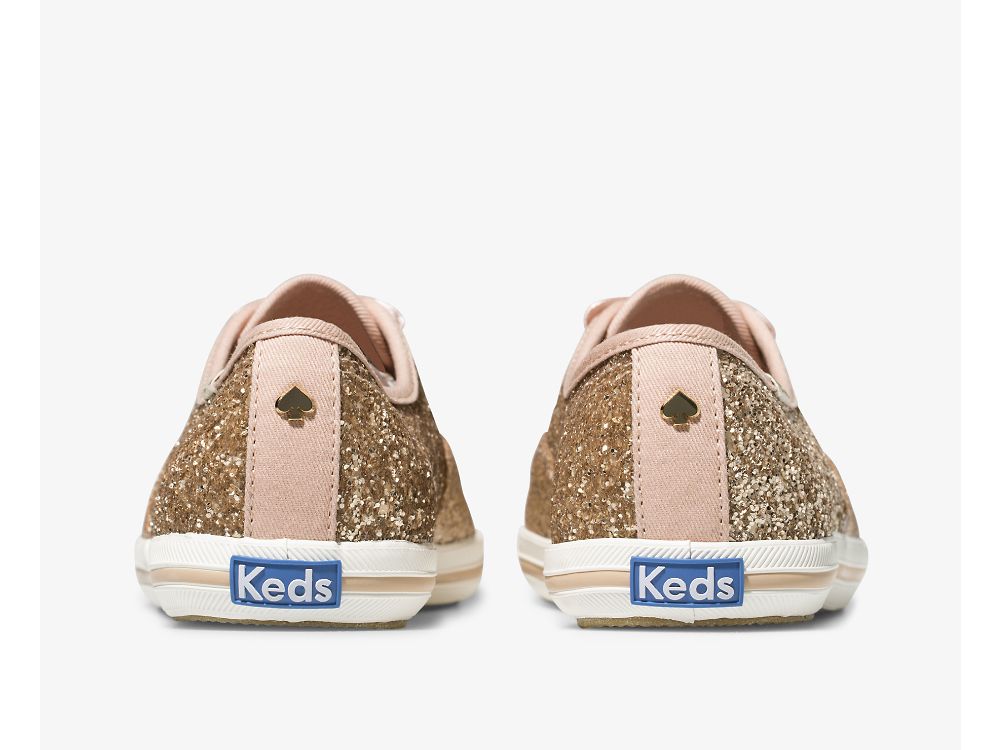 Keds Kate Spade New York Champion Glitter Naisten Nauhakengät Pinkki Kultaiset | FI-33163