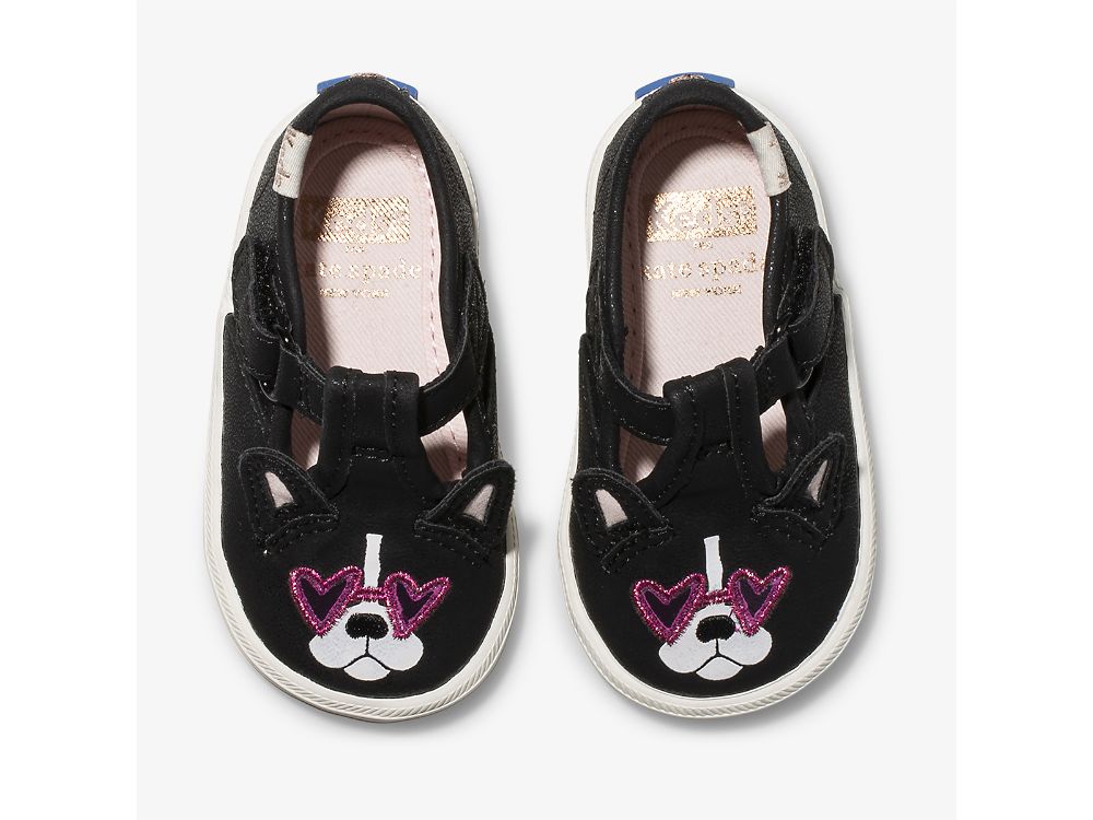 Keds Kate Spade New York Champion T-strap Francois Tytön SlipOnTennarit Mustat | FI-57604