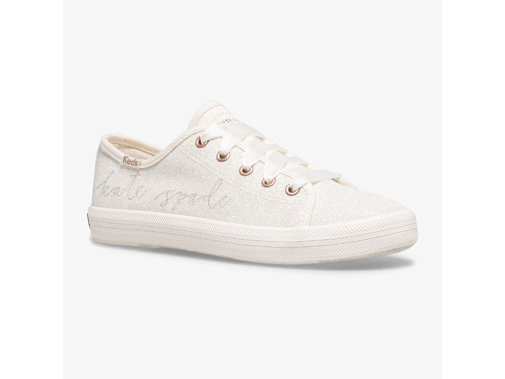 Keds Kate Spade New York Kickstart Glitter Tytön Tennarit Valkoinen | FI-82627