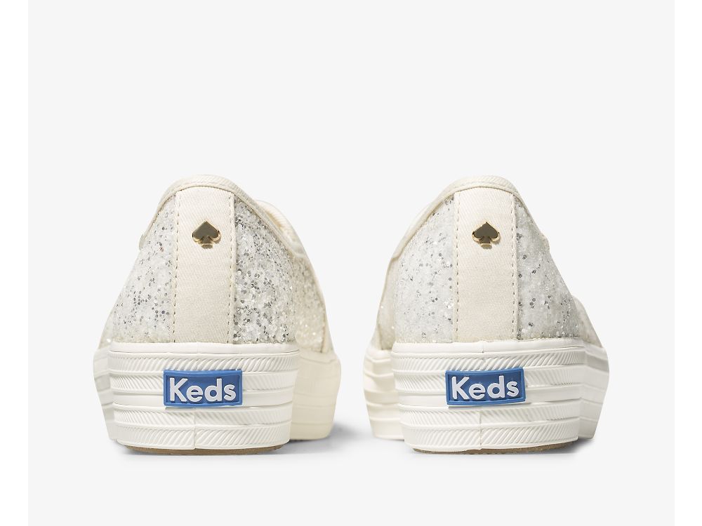 Keds Kate Spade New York Triple Decker Glitter Naisten Alustan Kengät Kerma | FI-75165