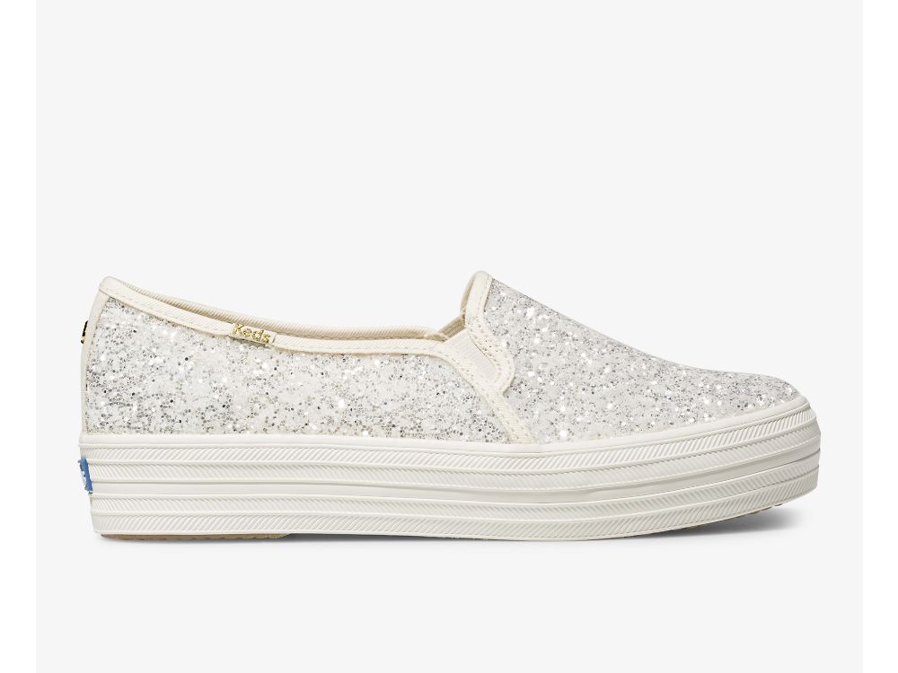 Keds Kate Spade New York Triple Decker Glitter Naisten Alustan Kengät Kerma | FI-75165