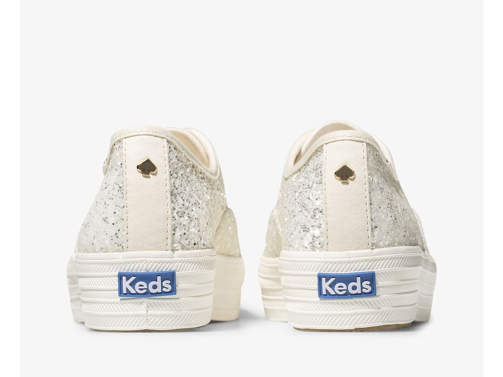 Keds Kate Spade New York Triple Glitter Naisten Nauhakengät Kerma | FI-28921