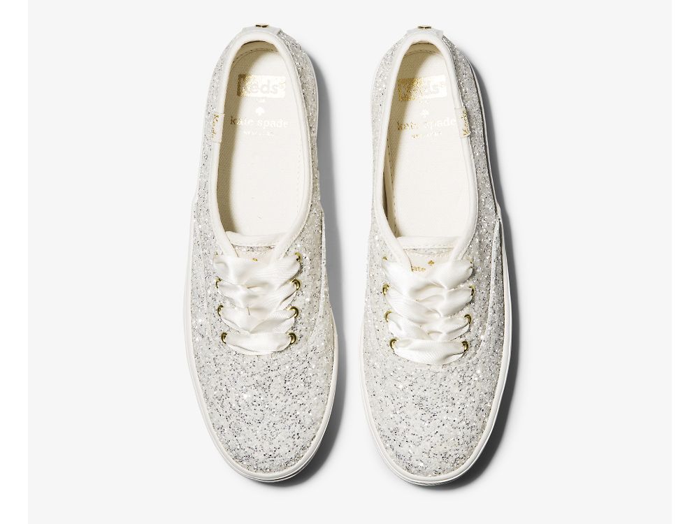 Keds Kate Spade New York Triple Glitter Naisten Nauhakengät Kerma | FI-28921