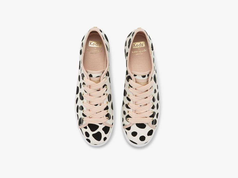 Keds Kate Spade New York Triple Kick Oversized Dot Calf Hair Naisten Nauhakengät Valkoinen Pinkki | FI-54512