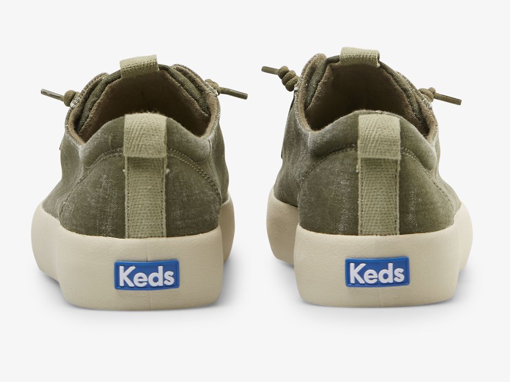 Keds Kickback Canvas Washable Naisten Nauhakengät Oliivinvihreä | FI-51351