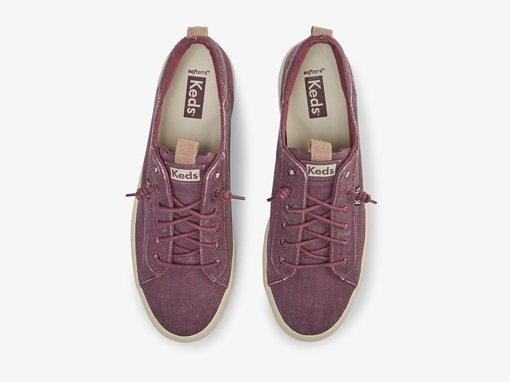 Keds Kickback Canvas Washable Naisten Nauhakengät Viininpunainen | FI-91055