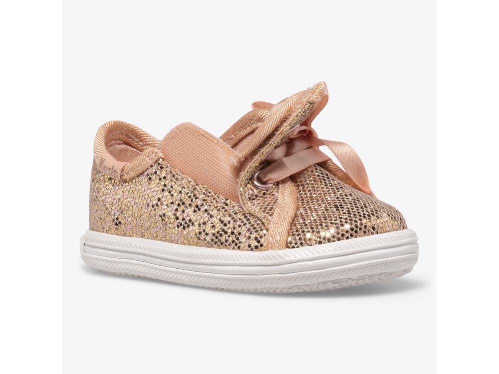 Keds Kickstart Crib Celebrations Tytön Tennarit Pinkki Kultaiset | FI-43864