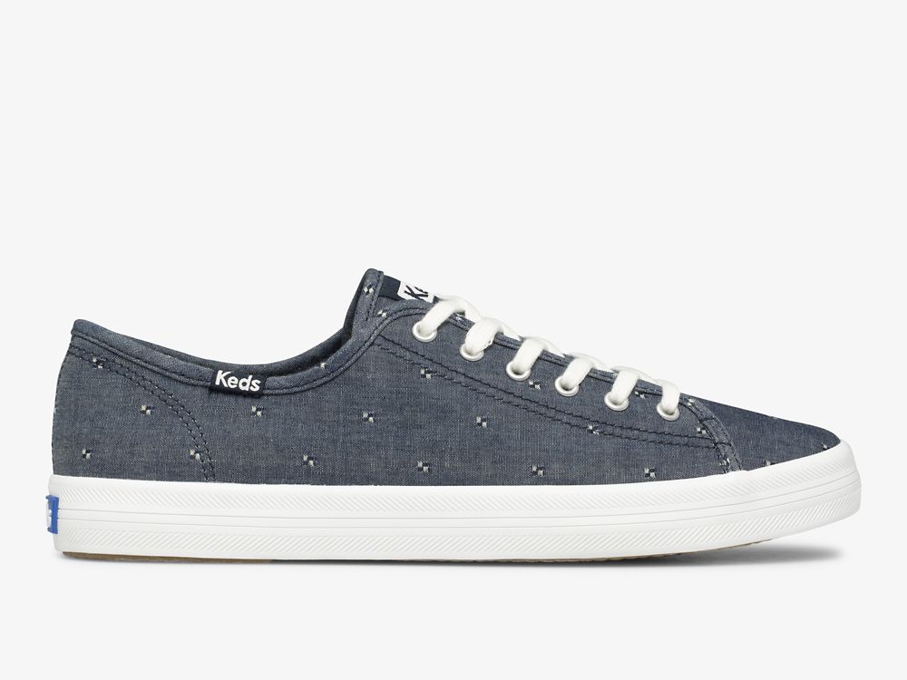 Keds Kickstart Dobby Jacquard Naisten Tenniskengät Laivastonsininen | FI-48145