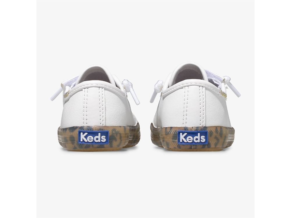 Keds Kickstart Leopard Foxing Sneaker Jr Tytön Tennarit Valkoinen Leopardi | FI-07516