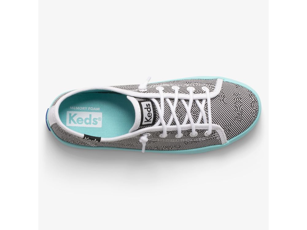 Keds Kickstart Seasonal Tytön Tennarit Mustat Valkoinen Turkoosi | FI-97141