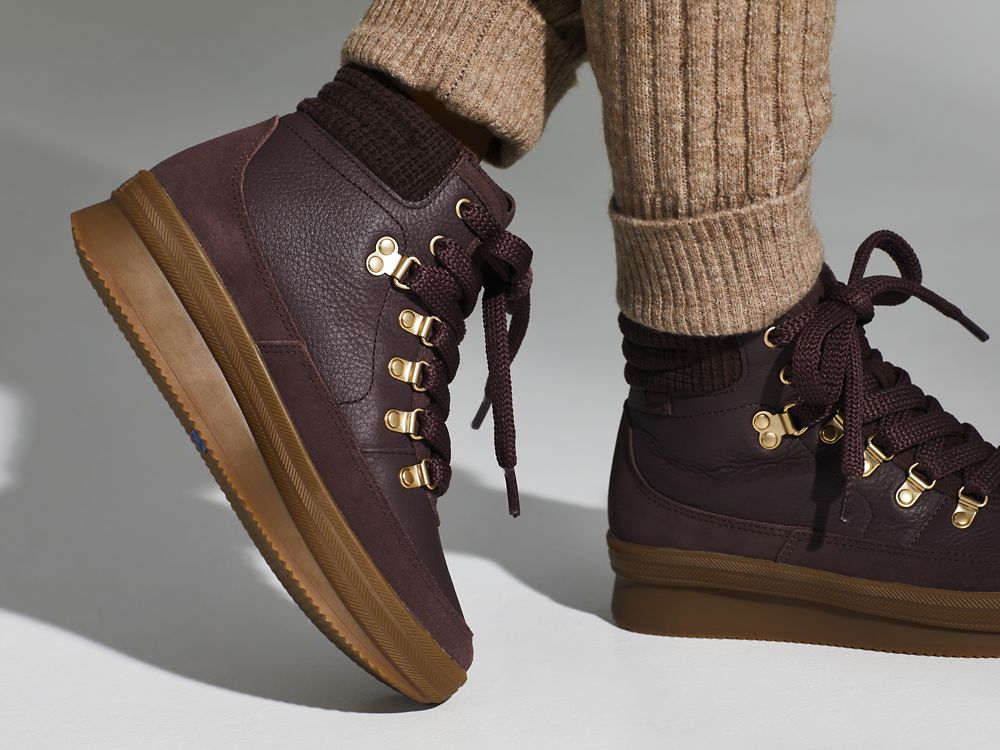 Keds Midland Boot Luxe Nahkaiset w/ Thinsulate™ Naisten Nahkakengät Viininpunainen | FI-87336