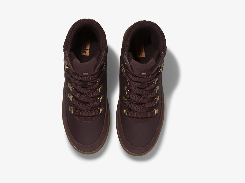 Keds Midland Boot Luxe Nahkaiset w/ Thinsulate™ Naisten Nahkakengät Viininpunainen | FI-87336