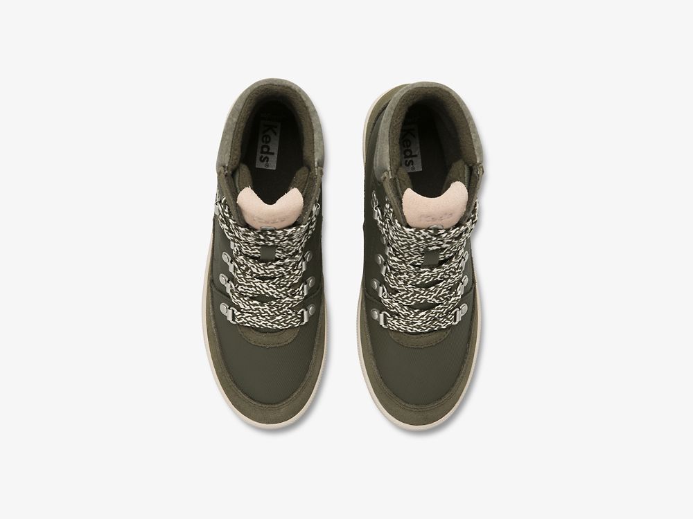 Keds Midland Boot Mokka & Splash Twill w/ Thinsulate™ Naisten Nauhakengät Vihreä | FI-54755