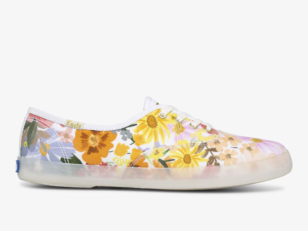 Keds Rifle Paper Co. Champion Marguerite Naisten Nauhakengät Pinkki Keltainen Monivärinen | FI-22204