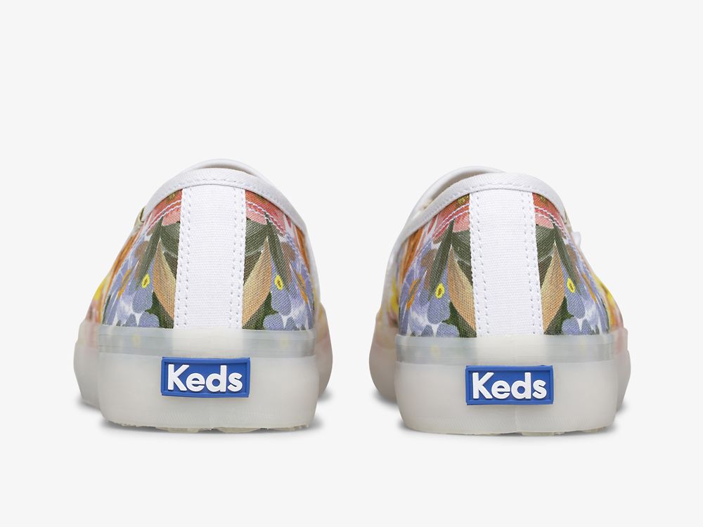 Keds Rifle Paper Co. Double Decker Marguerite Naisten SlipOnTennarit Pinkki | FI-18770