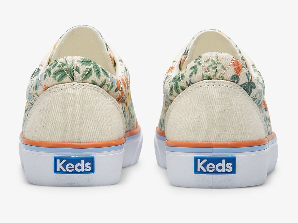 Keds Rifle Paper Co. Jump Kick Lottie Naisten Nauhakengät Valkoinen Monivärinen | FI-69668