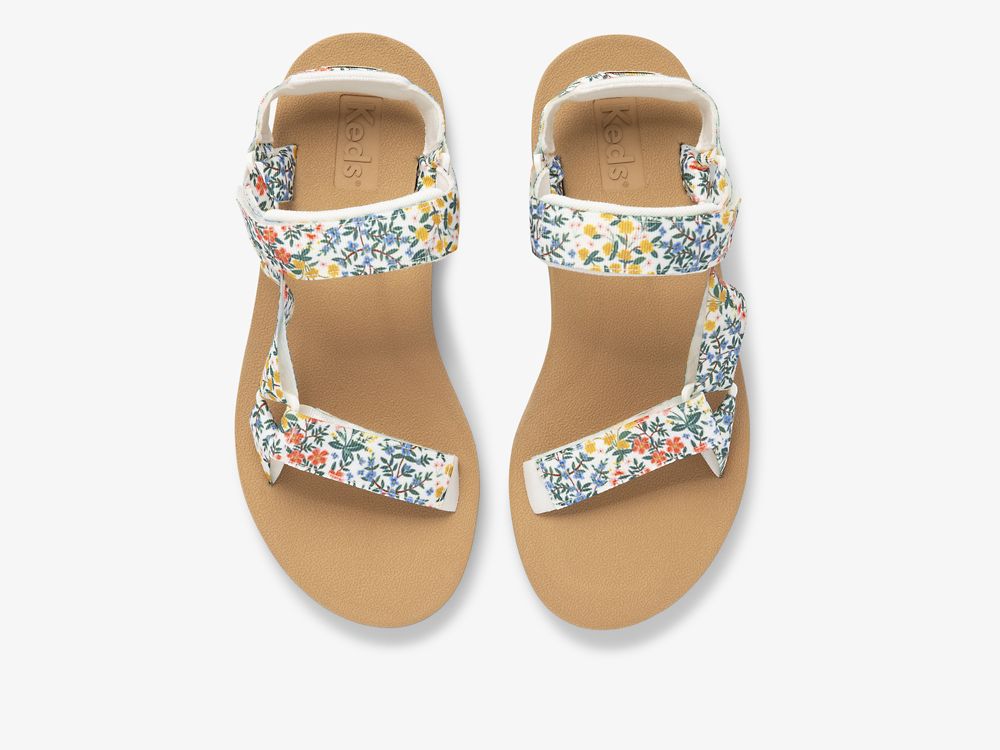 Keds Rifle Paper Co. Trio Wildwood Naisten SlipOnTennarit Valkoinen | FI-55661