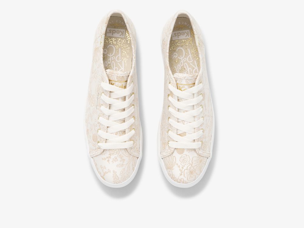 Keds Rifle Paper Co. Triple Kick Colette Jacquard Naisten Nauhakengät Valkoinen | FI-19196