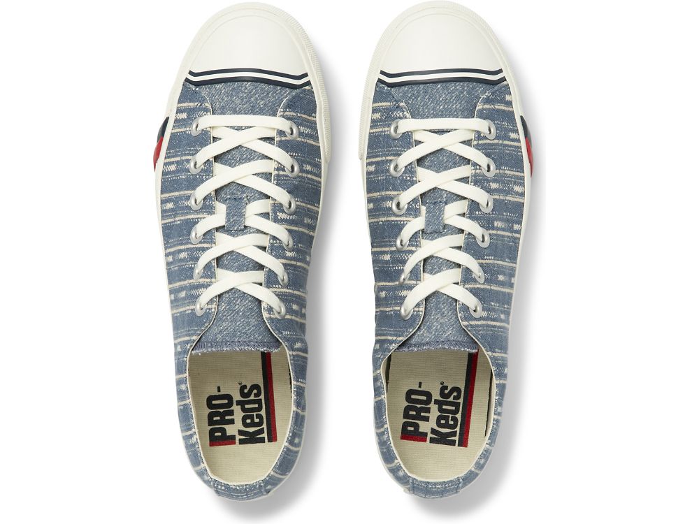 Keds Royal Lo Woven Stripe Miesten Tennarit Indigo | FI-02462