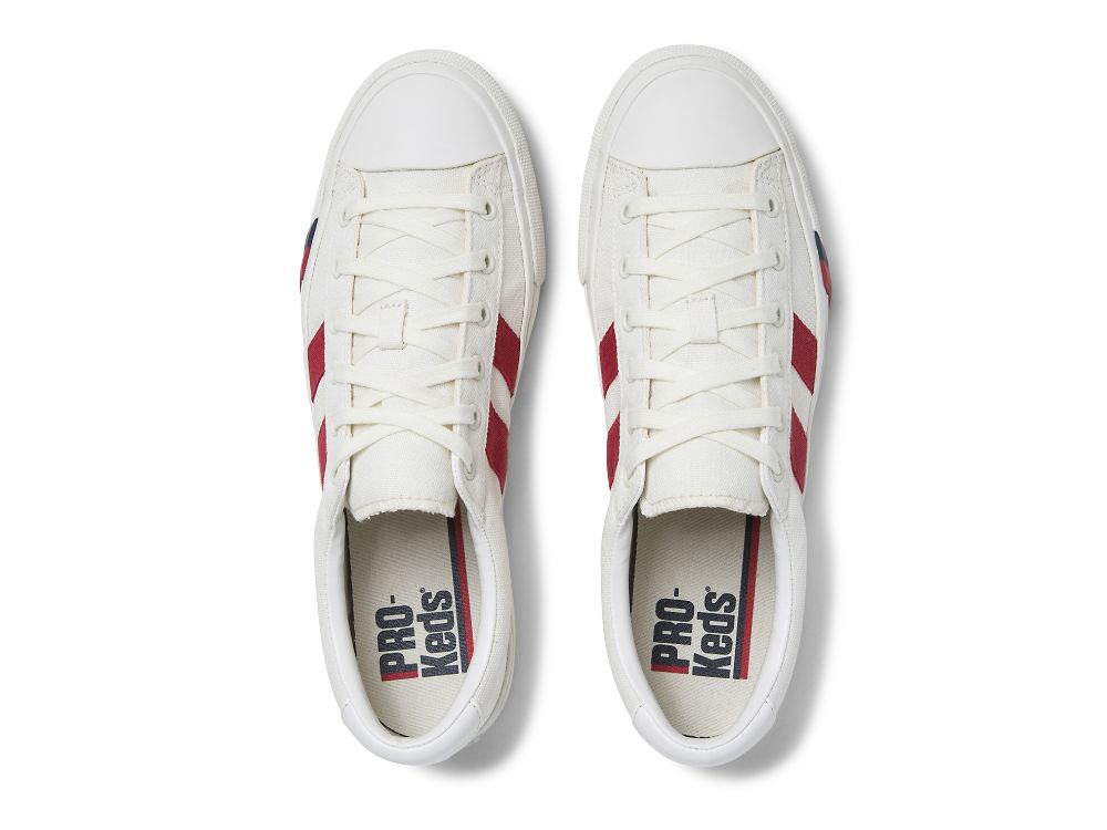 Keds Royal Plus Canvas Miesten Tennarit Valkoinen Punainen | FI-17112