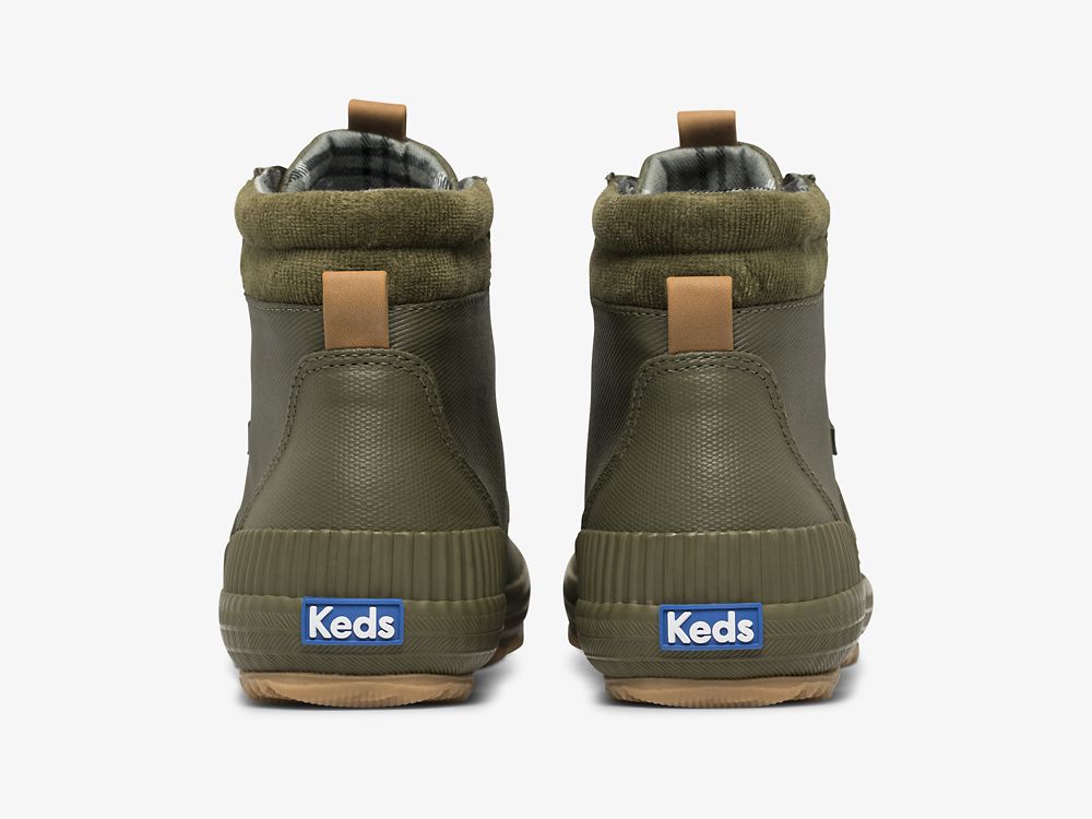 Keds Scout Boot III Vesi Resistant Canvas w/ Thinsulate™ Naisten Nauhakengät Oliivinvihreä | FI-43380