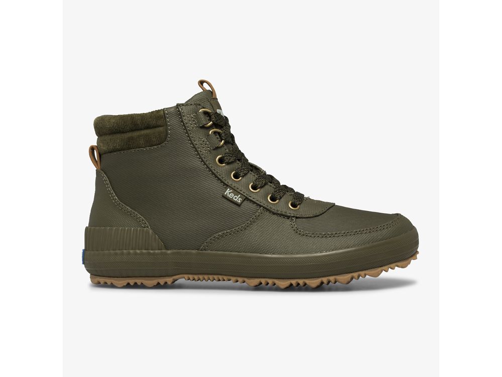 Keds Scout Boot III Vesi Resistant Canvas w/ Thinsulate™ Naisten Nauhakengät Oliivinvihreä | FI-43380