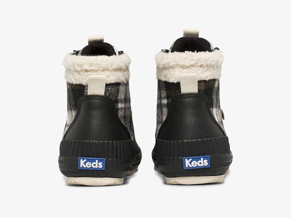 Keds Scout Boot III Vesi Resistant Twill Plaid w/ Thinsulate™ Naisten Nauhakengät Mustat | FI-23787