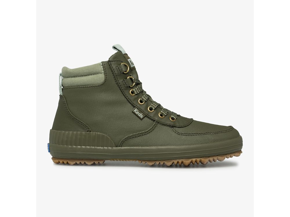 Keds Scout Boot III Vesi Resistant Twill Naisten Nauhakengät Oliivinvihreä | FI-48595