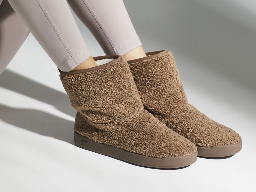 Keds Tally Boot Faux Shearling Naisten Nauhakengät Ruskea | FI-59301