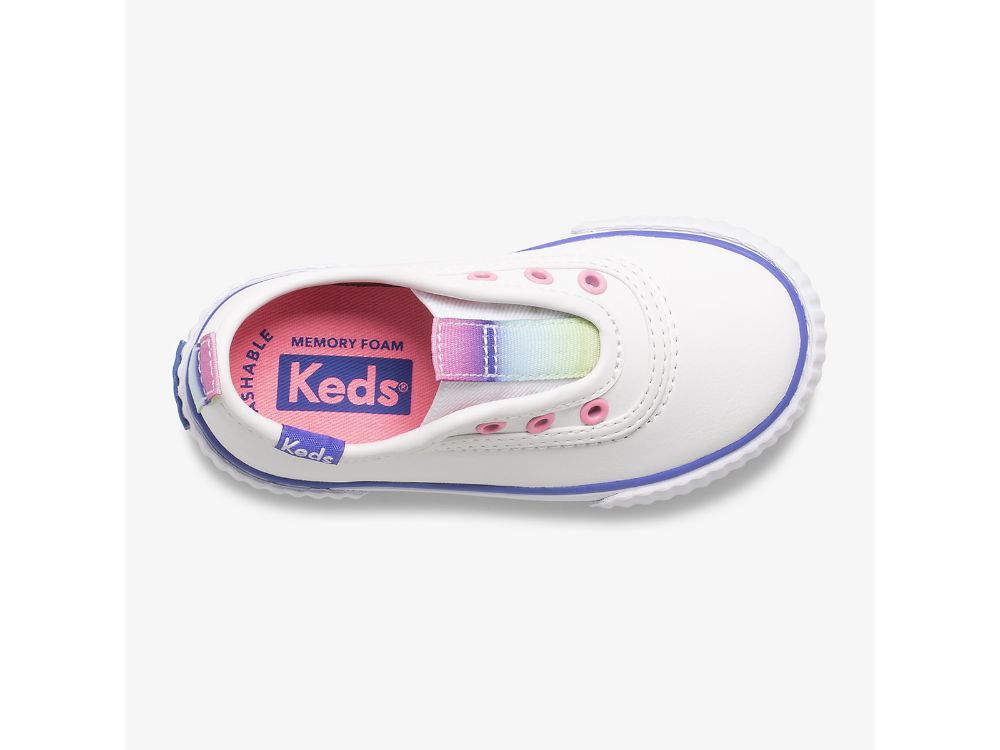 Keds Topkick Slip On Jr Washable Nahkaiset Tytön SlipOnTennarit Valkoinen | FI-18096