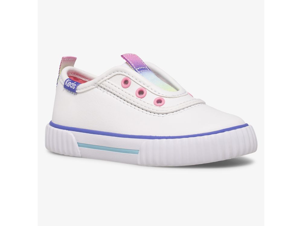 Keds Topkick Slip On Jr Washable Nahkaiset Tytön SlipOnTennarit Valkoinen | FI-18096