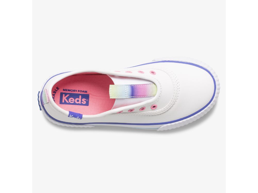 Keds Topkick Slip On Washable Nahkaiset Tytön SlipOnTennarit Valkoinen | FI-83725