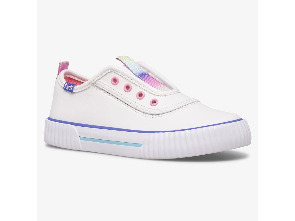 Keds Topkick Slip On Washable Nahkaiset Tytön SlipOnTennarit Valkoinen | FI-83725