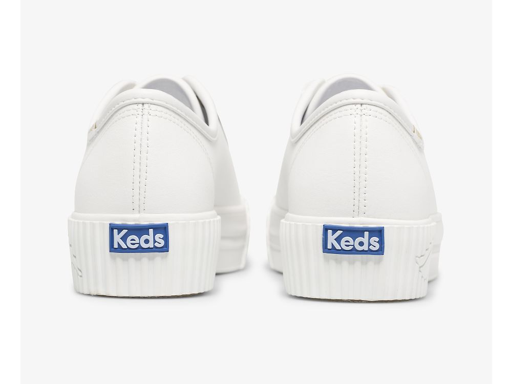 Keds Triple Kick AMP Nahkaiset Naisten Nauhakengät Valkoinen | FI-68628