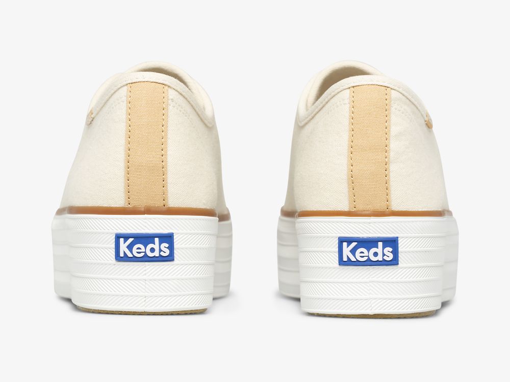 Keds Triple Up Canvas Naisten Alustan Kengät Kerma | FI-28505