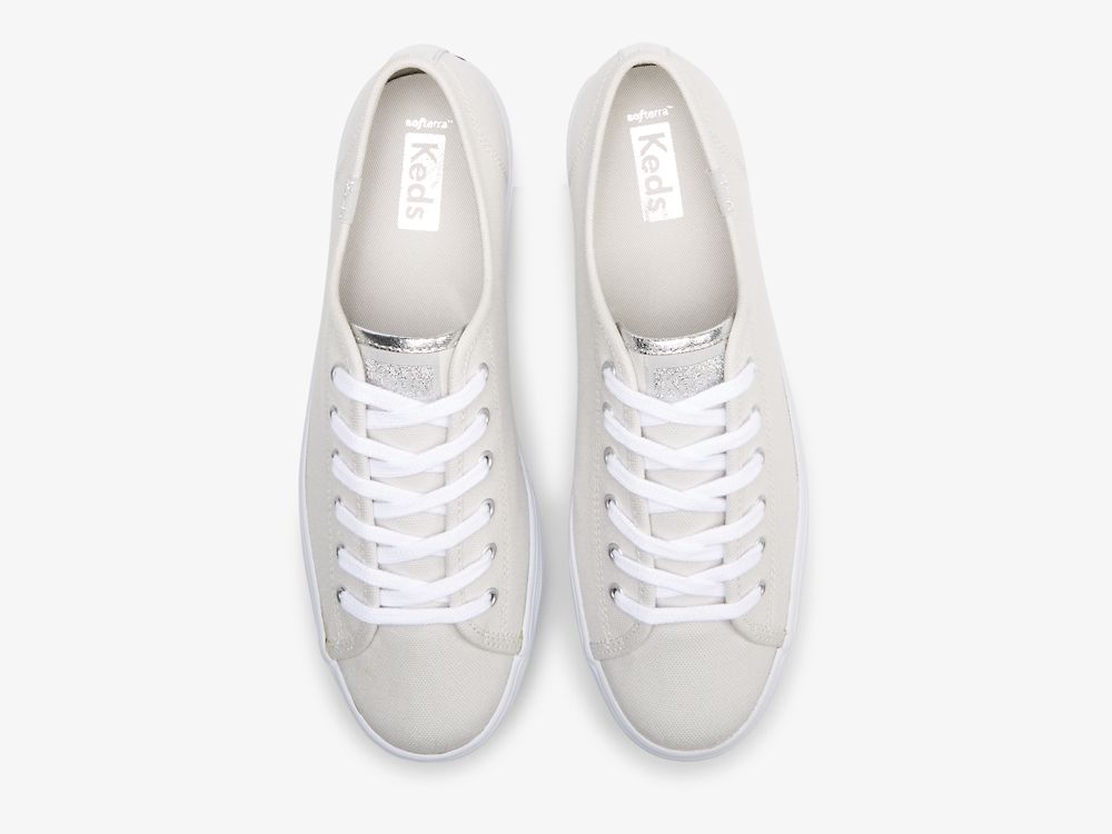 Keds Triple Up Canvas Naisten Alustan Kengät Harmaat Hopea | FI-50766