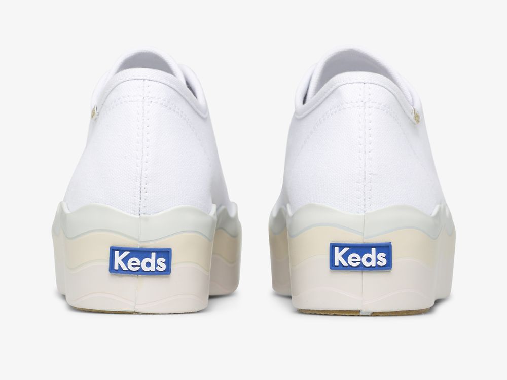 Keds Triple Up Canvas Wave Foxing Naisten Alustan Kengät Valkoinen Monivärinen | FI-02564