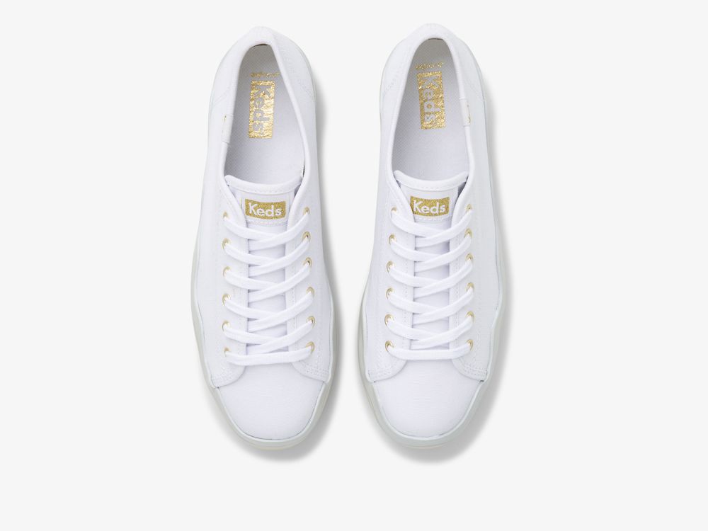 Keds Triple Up Canvas Wave Foxing Naisten Alustan Kengät Valkoinen Monivärinen | FI-02564