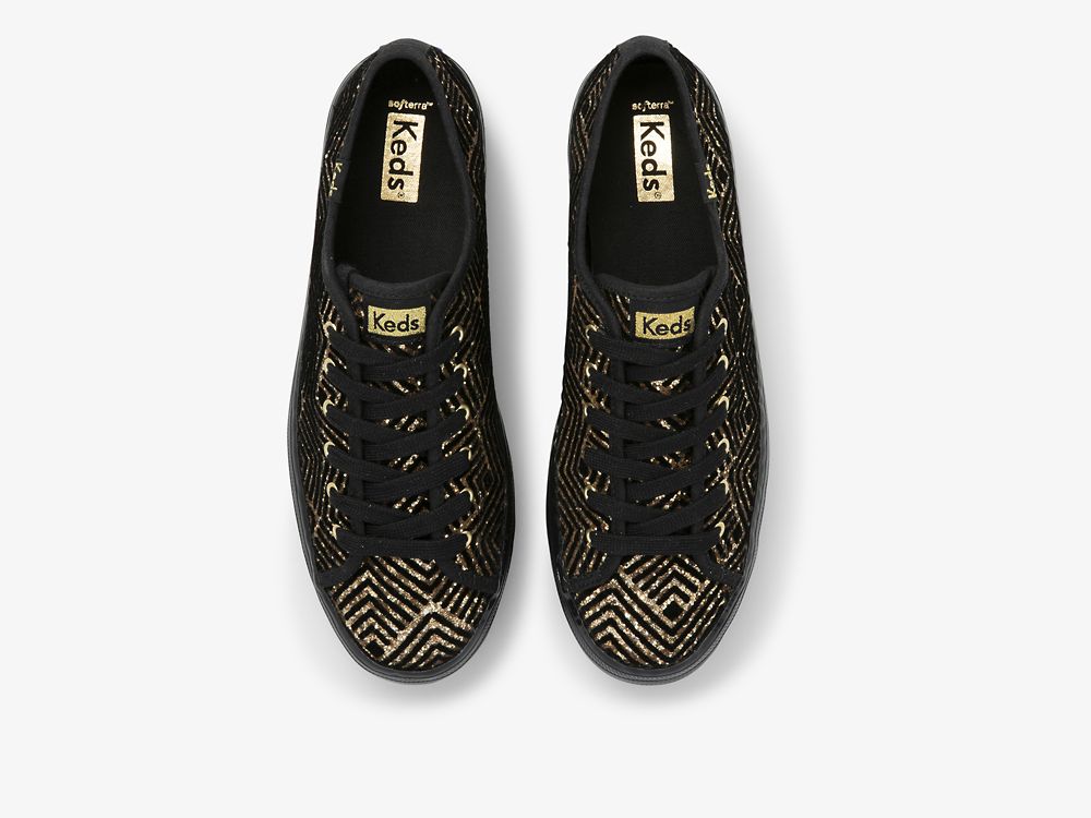 Keds Triple Up Dazzle Naisten Nauhakengät Mustat Kultaiset | FI-74787