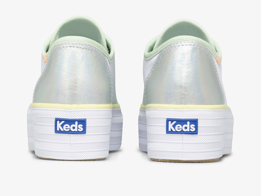 Keds Triple Up Fade Canvas Naisten Alustan Kengät Vihreä Monivärinen | FI-85940