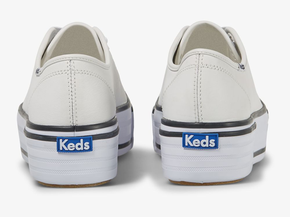 Keds Triple Up Nahkaiset Bumper Foxin Naisten Nahkakengät Valkoinen | FI-35881