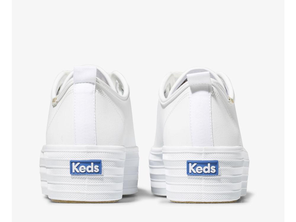 Keds Triple Up Nahkaiset Naisten Tenniskengät Valkoinen | FI-74978