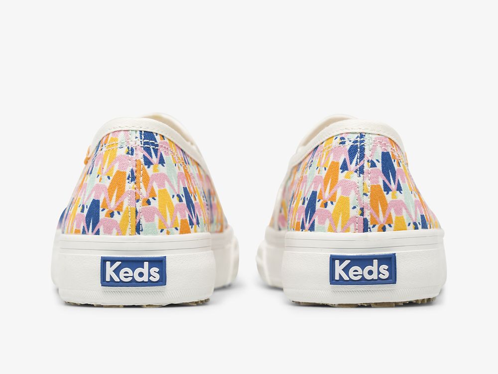 Keds Washable Double Decker Rainbow Women Naisten SlipOnTennarit Valkoinen Monivärinen | FI-31046